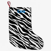 Gepersonaliseerde Zebra Print Kerstkous Kleine Kerstsok (Voorkant)