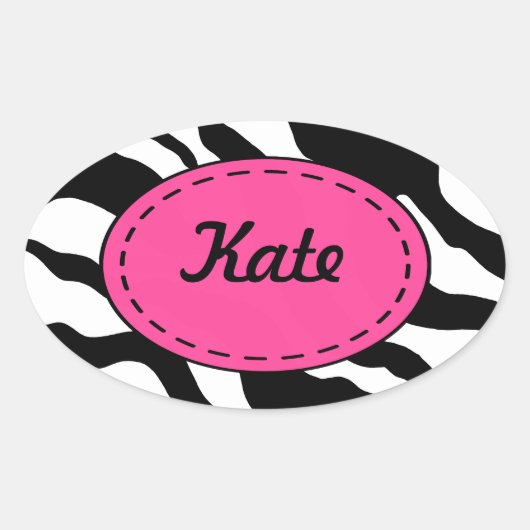 Gepersonaliseerde Zebra Print Stickers (Voorkant)