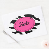 Gepersonaliseerde Zebra Print Stickers (Envelop)