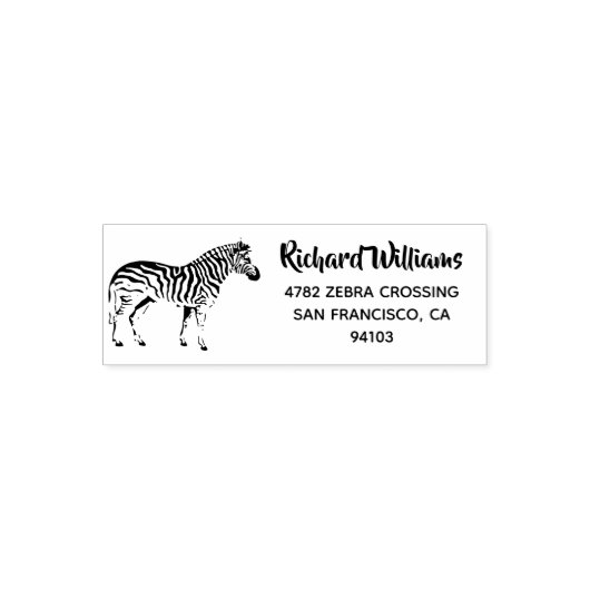 Gepersonaliseerde Zebra retouradres Voorgelinkt st Zelfinktende Stempel (Design)