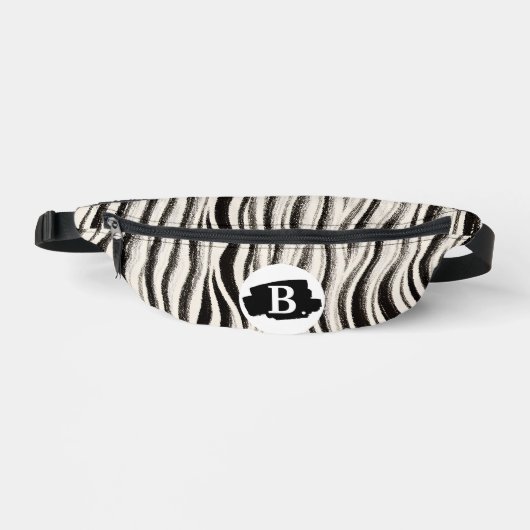 Gepersonaliseerde Zebra Stripe Print Fanny Pack Heuptasje (Voorkant)