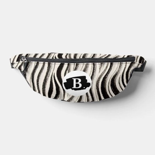 Gepersonaliseerde Zebra Stripe Print Fanny Pack Heuptasje (Liggend)