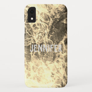 Gepersonaliseerde zee oceaangolven navy blue natuu iPhone XR hoesje
