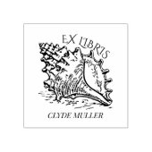 Gepersonaliseerde Zee Shell Ex Libris Bookplate Rubberstempel (Afrduk)