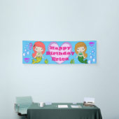 Gepersonaliseerde Zeemeermin Gewaardeerde Happy Bi Spandoek (Beurs)