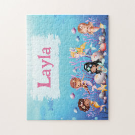 Gepersonaliseerde Zeemeermin Kindernaam Puzzel