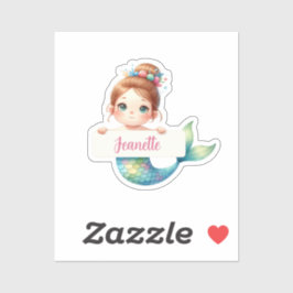 Gepersonaliseerde zeemeermin magie - aangepaste na sticker