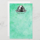 Gepersonaliseerde zeemeermin met schelpen briefpapier (Voorkant / Achterkant)