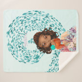 Gepersonaliseerde Zeemeermin Sherpa Deken (Voorkant (horizontaal))