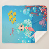 Gepersonaliseerde Zeemeermin Sherpa Deken (Voorkant (horizontaal))