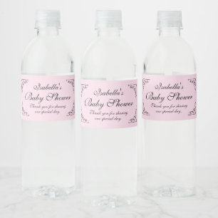 Gepersonaliseerde zeer chique roze meisje baby sho waterfles etiket