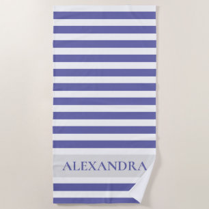 Gepersonaliseerde Zeer Peri Cabana Stripe Strandlaken