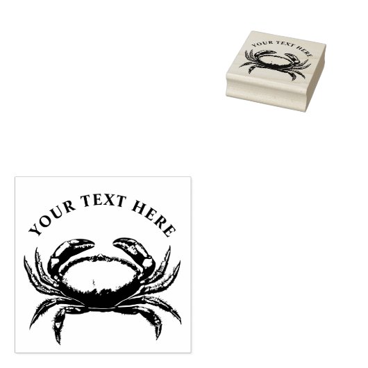Gepersonaliseerde zeevruchten Krab Rubberstempel (Gestempeld)