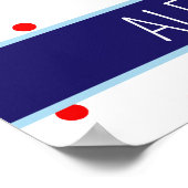 Gepersonaliseerde zeilboot in rood, wit en blauw s poster (Hoek)