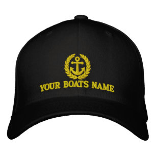 Gepersonaliseerde zeilboot naam kapiteins pet