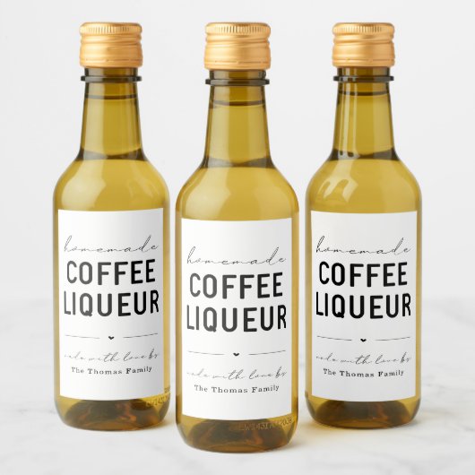 Gepersonaliseerde zelfgemaakte koffie likeur label wijn etiket (Flessen)