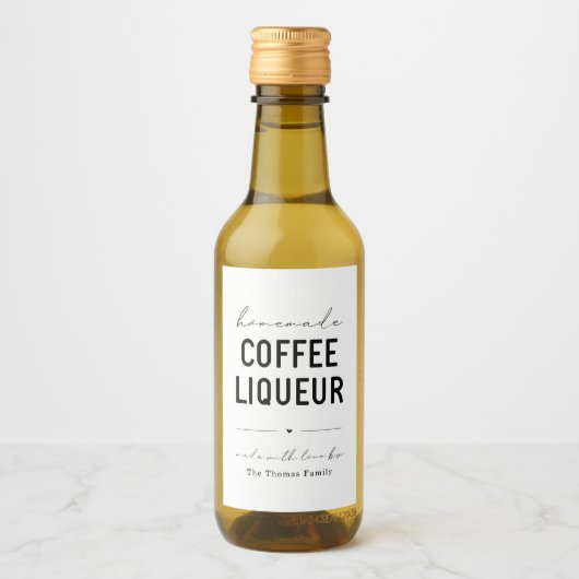 Gepersonaliseerde zelfgemaakte koffie likeur label wijn etiket (Voorkant)