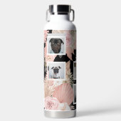Gepersonaliseerde zes foto Boho bloemontwerp Waterfles (Voorkant)