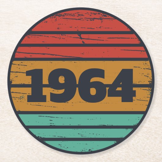 Gepersonaliseerde zestig 60ste verjaardagscadeaus ronde kartonnen onderzetter (Voorkant)