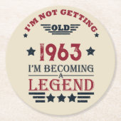 Gepersonaliseerde zestig 60ste verjaardagscadeaus ronde kartonnen onderzetter (Voorkant)