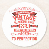 Gepersonaliseerde zestig 60ste verjaardagscadeaus ronde kartonnen onderzetter (Voorkant)