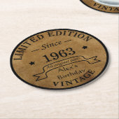 Gepersonaliseerde zestig 60ste verjaardagscadeaus ronde kartonnen onderzetter (Gebogen)