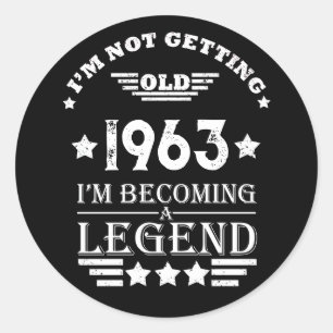 Gepersonaliseerde zestig 60ste verjaardagscadeaus ronde sticker