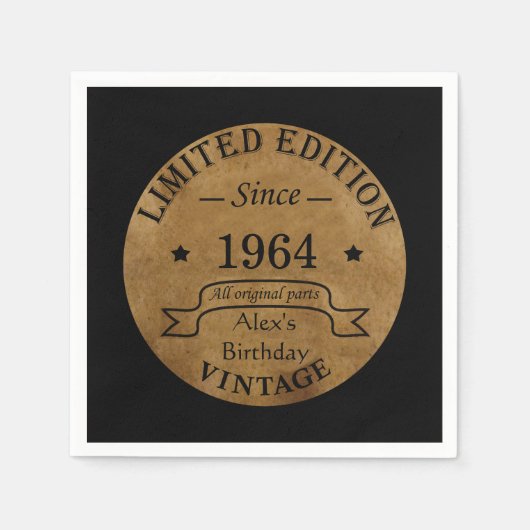 Gepersonaliseerde zestig 60ste verjaardagscadeaus servet (Voorkant)