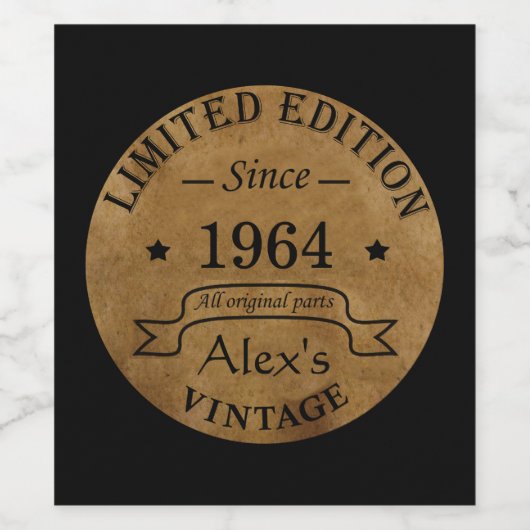 Gepersonaliseerde zestig  60ste verjaardagscadeaus wijn etiket (Enkel label)