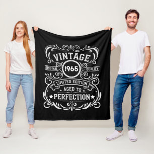 Gepersonaliseerde zestig vintage 60ste verjaardags fleece deken