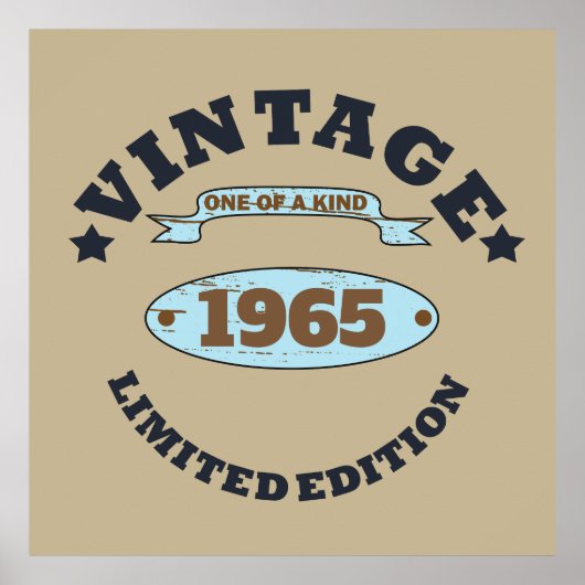 Gepersonaliseerde zestig vintage 60ste verjaardags poster (Voorkant)