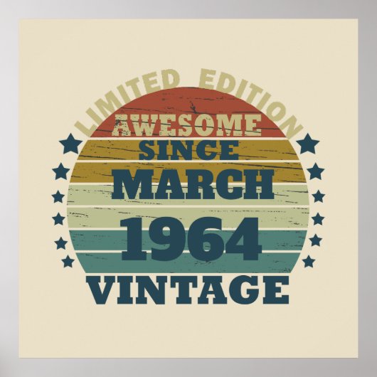 Gepersonaliseerde zestig vintage 60ste verjaardags poster (Voorkant)