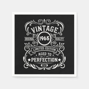 Gepersonaliseerde zestig vintage 60ste verjaardags servet