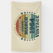 Gepersonaliseerde zestig vintage 60ste verjaardags spandoek (Verticaal)