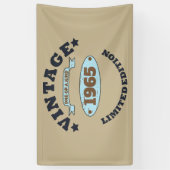 Gepersonaliseerde zestig vintage 60ste verjaardags spandoek (Verticaal)