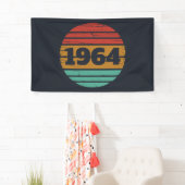 Gepersonaliseerde zestig vintage 60ste verjaardags spandoek (Insitu)