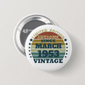 Gepersonaliseerde zeventig vintages 70ste verjaard ronde button 5,7 cm (Voorkant /achterkant)