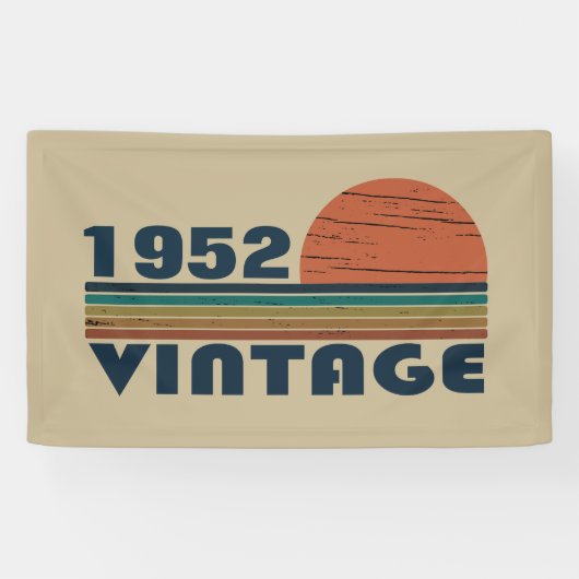 Gepersonaliseerde zeventig vintages 70ste verjaard spandoek (Horizontaal)