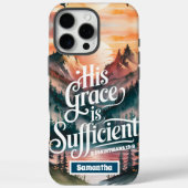 Gepersonaliseerde Zijn genade is voldoende Christe Case-Mate iPhone Case (Achterkant)