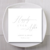 Gepersonaliseerde Zilver 'Happy Ever After' bruilo Servet