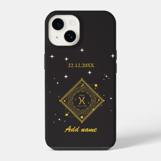 Gepersonaliseerde Zodiac Custom naam Vissen iPhone 14 Hoesje