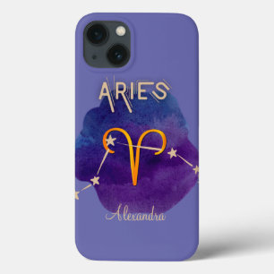 Gepersonaliseerde zodige Sign Aries Constellation iPhone 13 Hoesje