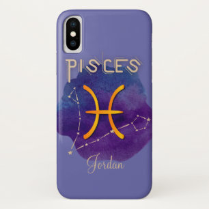 Gepersonaliseerde zodische Sign Pisces Constellati iPhone X Hoesje