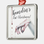 Gepersonaliseerde zombie-bloeddruppelaar metalen ornament (Links)