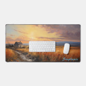 Gepersonaliseerde Zomer Veld Landschap Desk Mat (Keyboard & Muis)