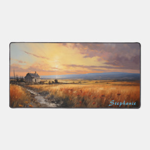 Gepersonaliseerde Zomer Veld Landschap Desk Mat