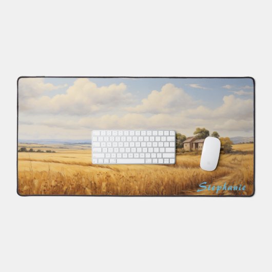 Gepersonaliseerde Zomer Veld Landschap Desk Mat (Keyboard & Muis)