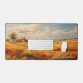 Gepersonaliseerde Zomer Veld Landschap Desk Mat (Keyboard & Muis)