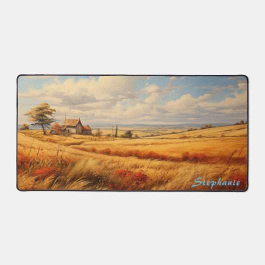 Gepersonaliseerde Zomer Veld Landschap Desk Mat (Voorkant)