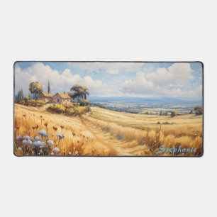 Gepersonaliseerde Zomer Veld Landschap Desk Mat